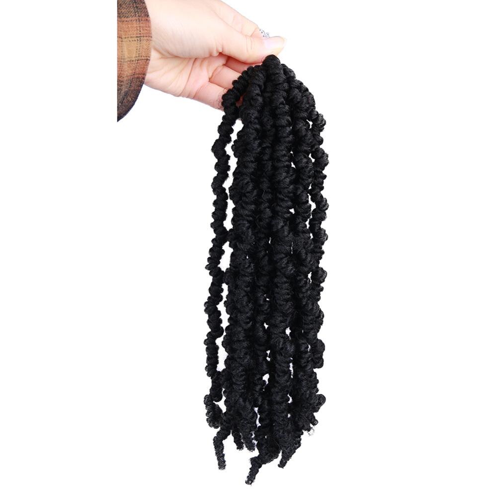 HANNE Synthetic Hair Crochet Passion Twist 15 Strands in One Bulk Black Brown Extensions Wigs For Black Women: Black / 3Pcs/Lot