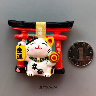 3D resin plutus cat fridge magnets japan tokyo tourist souvenir refrigerator decorations magnet message paste: modle-3
