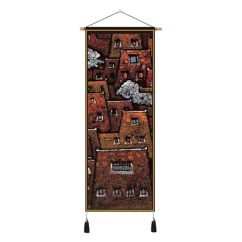 Tibetan Art Hanging Tapestry Velvet Cloth Scroll Painting Wall Pictures Home Tibet Bedroom Art Ethnic Decorative Wall Tapestries: 47x120cm F