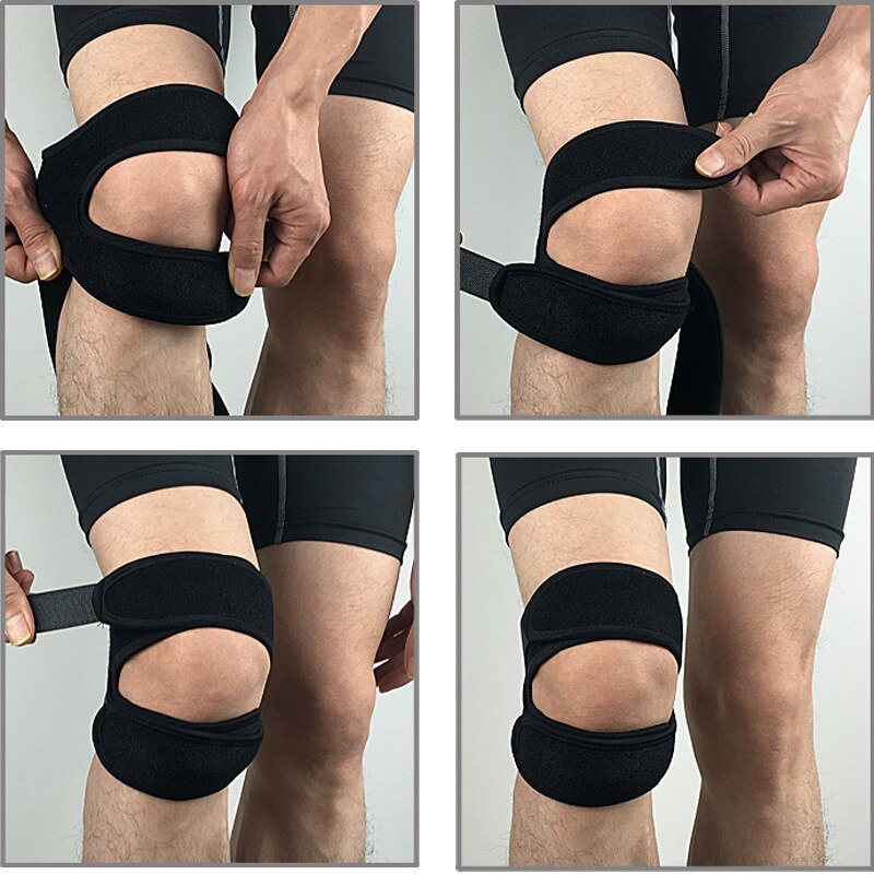 ¡Novedad! Rodillera presurizada de 1 uds, rodillera con vendaje de soporte, rodillera elástica con agujero en la rodilla, rodillera de seguridad