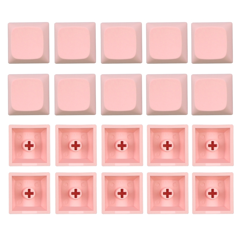 20PCs PBT Blank DIY Keycap Mechanical Keyboard Installation 1U 1X XDA Profile No Print Keycap Set for MX Switches: Pink