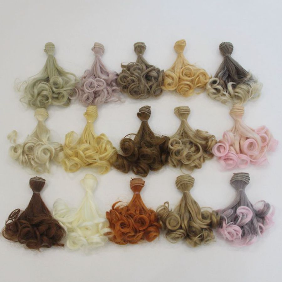 Doll Wig Hair 15cm Diy Tresses For Handmade Baby Toy and Doll Long Doll Hair Curly Thick Wavy Doll Hairs