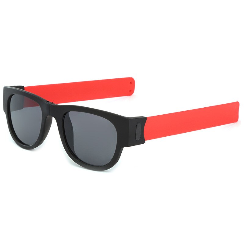Pieghevole schiaffo braccialetto sport pesca occhiali da suola donna Slappable bracciale occhiali da suola per uomo polsino piega tonalità occhiali: Rosso