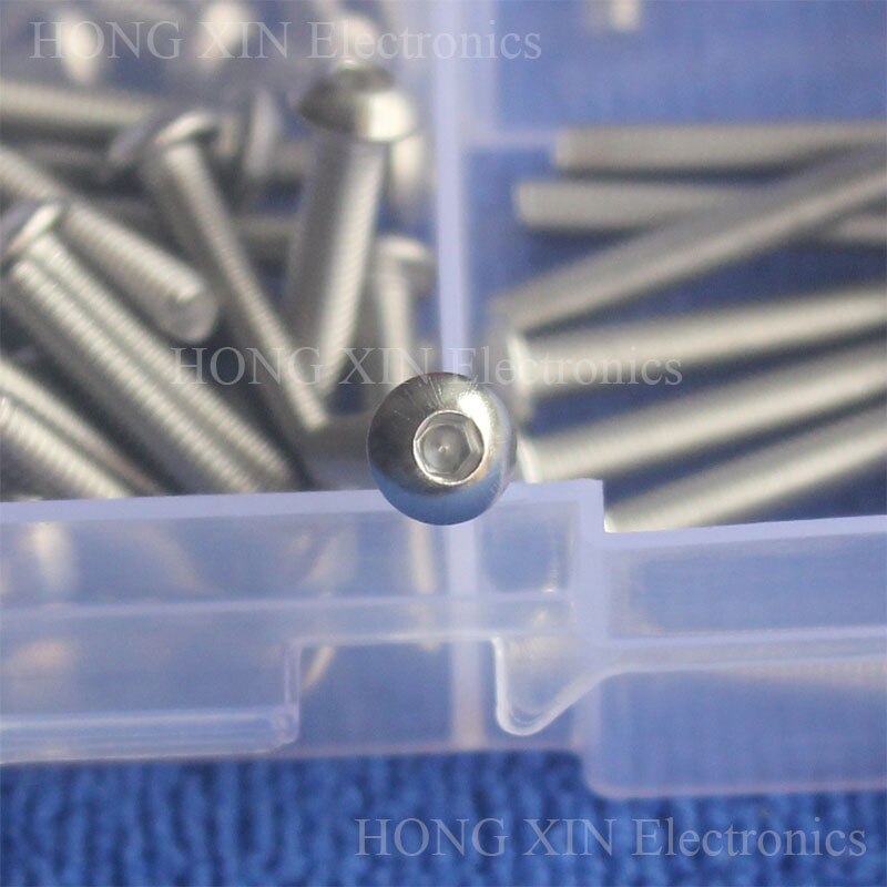 M3 Metric Button Head Socket Cap Hex Stainless Steel PCB Threaded Screws Bolt Assortment kit set Fastener Hardwar scerw