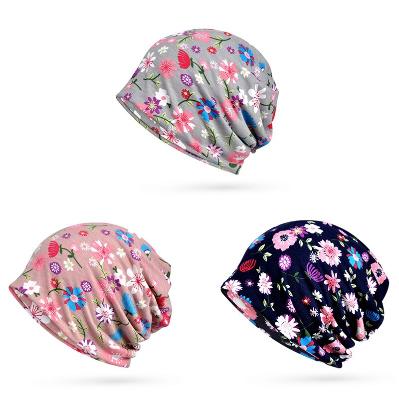 Mützen Kappe Schal Blumen- Sonnenschirm Atmungsaktive Elastische Baumwolle Hütte Hals Wärmer draussen Reise Headwear