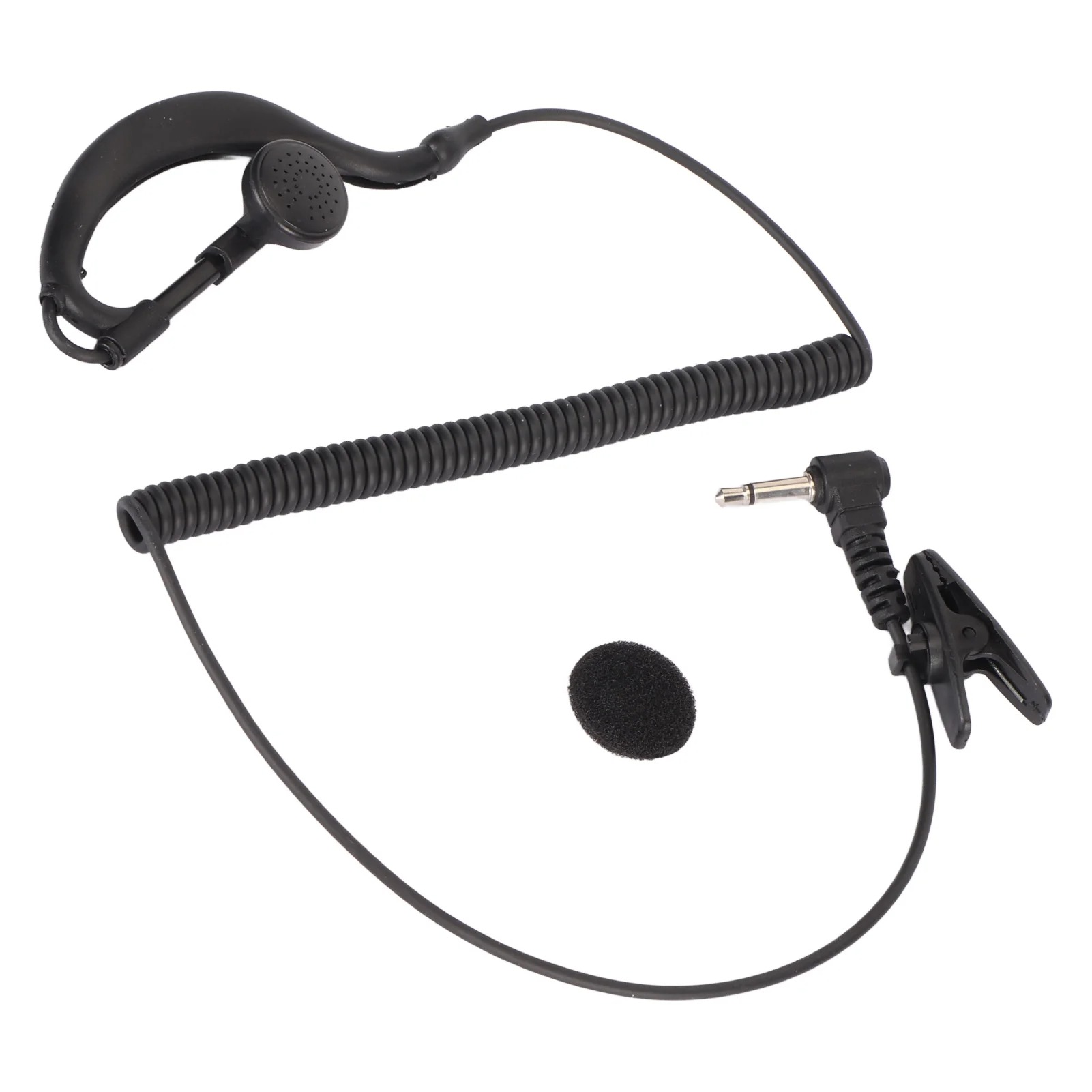 3.5mm walkie-talkie-headset med hörlurar, öronfäste, klart ljud, 1- stifts svart, för komradio (endast ljud, ) mp3 spelare)