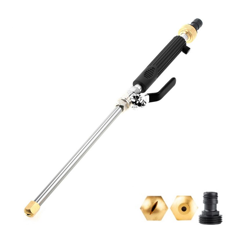 High Pressure Water Gun 46cm High Power Power Jet Garden Washer Hose Wand Nozzle Sprayer Watering Spray Sprinkler Cleaning Tool: Black no Tube