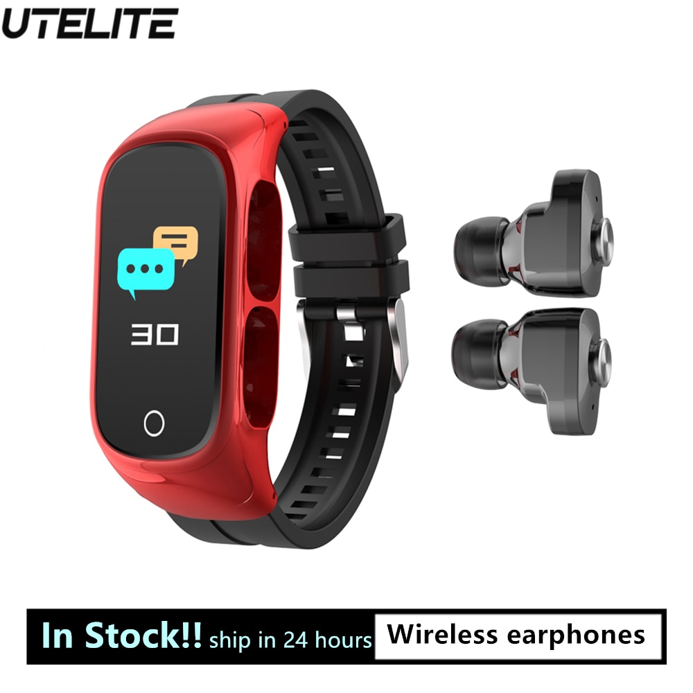 UTELITE-reloj inteligente N8, dispositivo deportivo con auriculares inalámbricos, TWS, compatible con BT 5,0, llamadas, IP67, para Android, iosUT