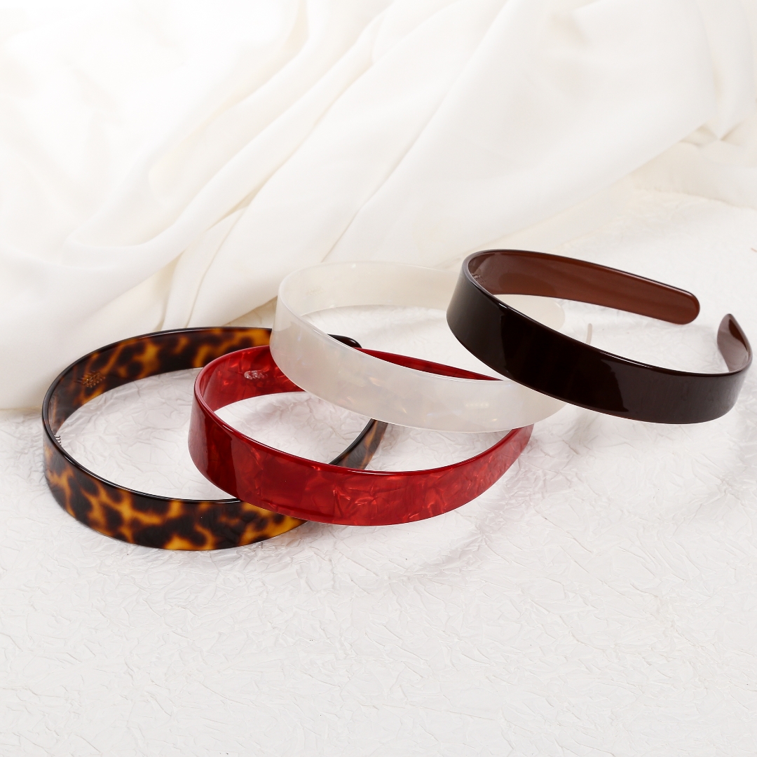 fascia per capelli leopardata fascia per capelli in acetato per ragazze e donne accessori per capelli rossi elegante copricapo moda francese largo 2.5cm