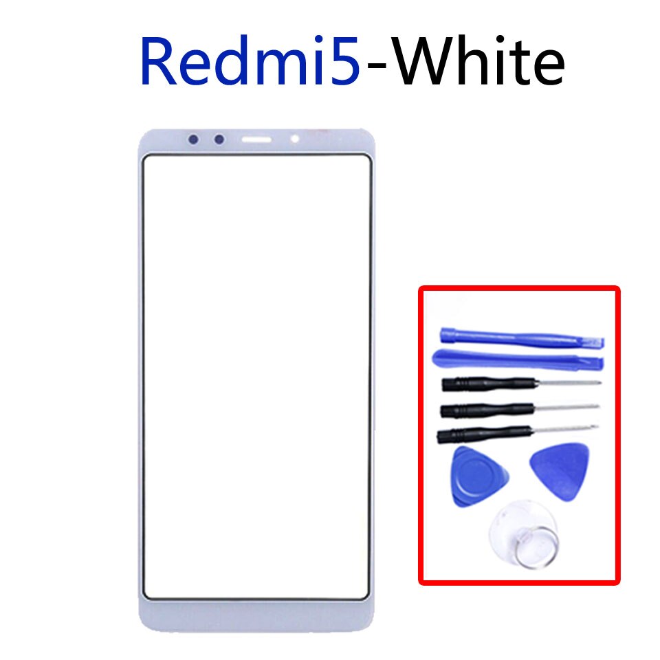 Redmi5 Voorpaneel Voor Xiaomi Redmi 5 Redmi5 Touch Screen Voorpaneel Glas Lens Outer Glas Voor Redmi 5 Plus 5 Plus: 5-White-With tool