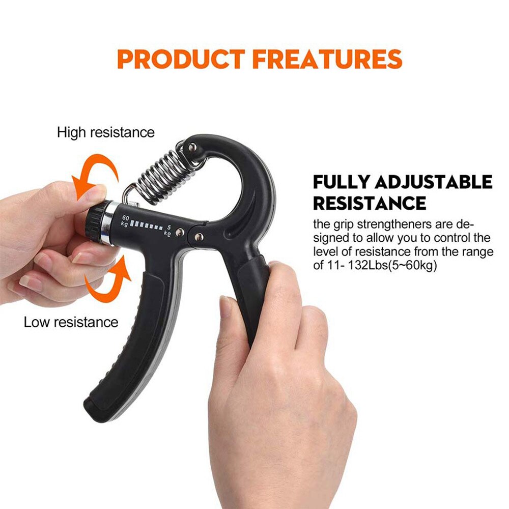 Adjustable Heavy Duty Manipulator Fitness Hand Trainer Grip Wrist Grip 5-Piece Set 5-60Kg Increased Strength Spring Finger Pinch