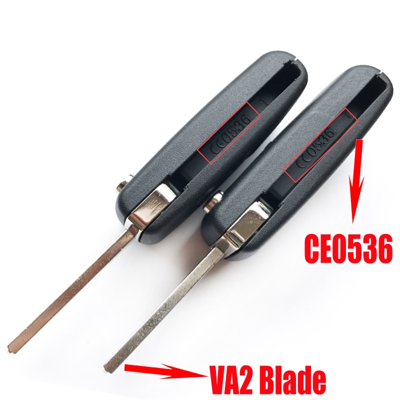 Chave de flip dobrável com 2/3 botões, carcaça modificada para chave remota automotiva, para peugeot 207 407 307 306 ce0536 lâmina de concha va2