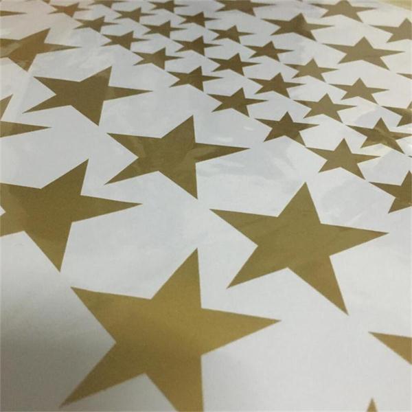 110 stuks/set cartoon sterren muursticker voor kinderkamers woondecoratie kleine ster muurstickers babykamer doe-het-zelf muurschildering poster: Goud
