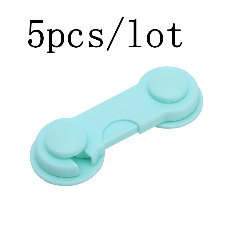 2pcs/10pcs/5pcs/lot baby protection baby safety lock child safety kids Door plastic drawers cabinet Refrigerator Window Closet: 5pcs green