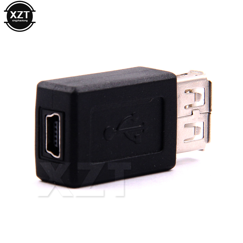 1PC Black USB 2.0 Type A Female to Mini USB 5pin B Female Adapter Plug Converter USB 2.0 to Mini USB Connector
