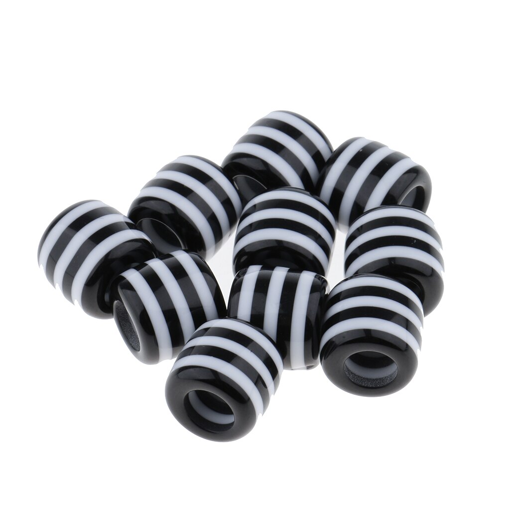 10 stk/pakke dread lock fletning dread locks stribede perler hår tilbehør tube hair extension perler fletning hår dekorationer