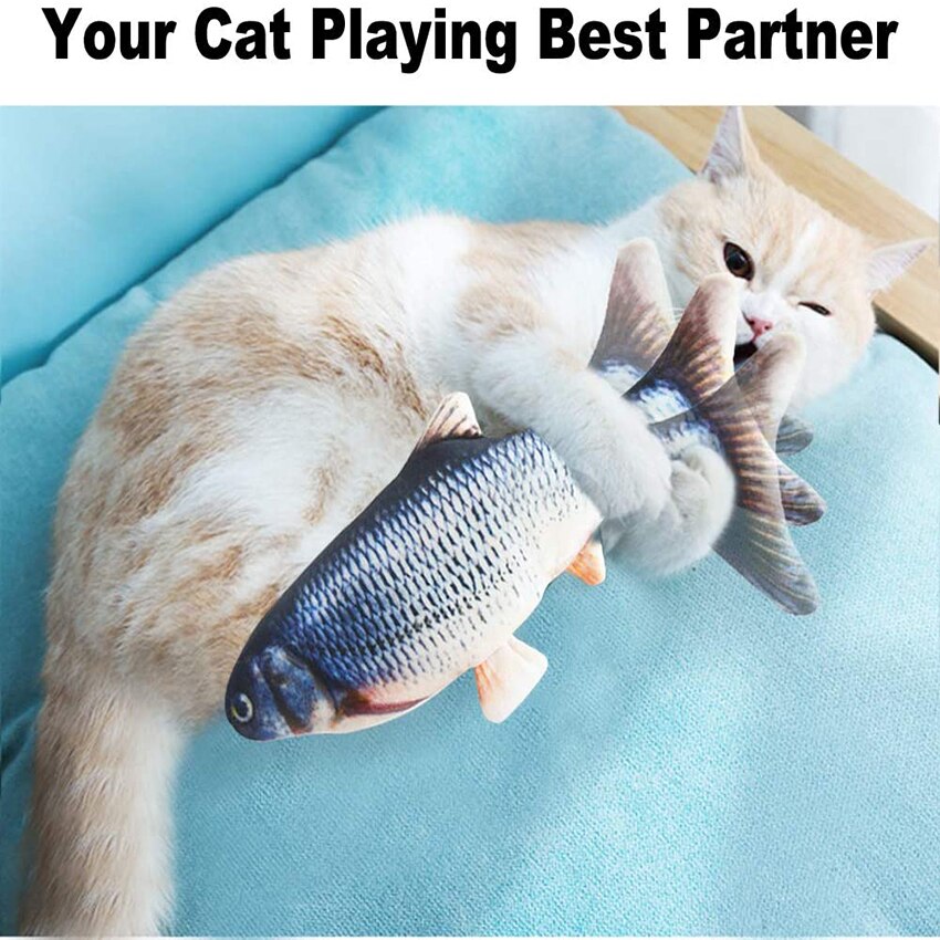 Eléctrico de juguete gato cargador USB interactivo realista gatos domésticos masticar morder juguetes disquete pez gato de juguete para mascotas suministros para gatos ZT