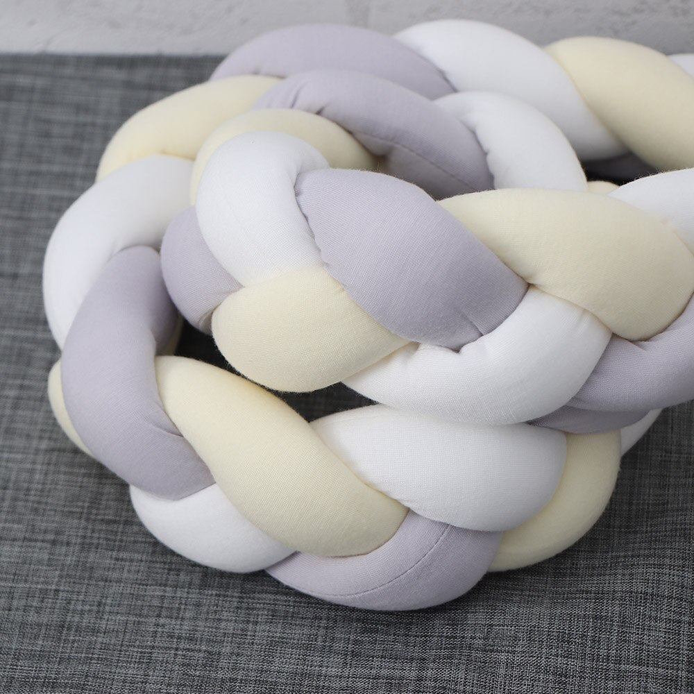 Crib Protection Pad Nordic Knot Newborn Bumper 2M Long Bed Surrounding Crib Decoration Knotted Braid Pillow Crib Bumper