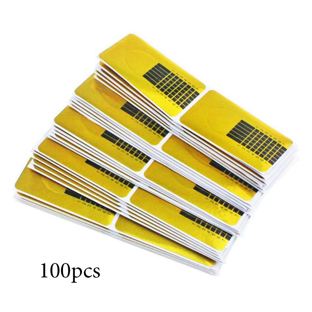 20-100 Stuks Franse Nail Form Tips Acryl Uv Gel Extension Curl Vorm Builder Gel Sticker Nail Art Guide mold Manicure Stencil: 100pcs