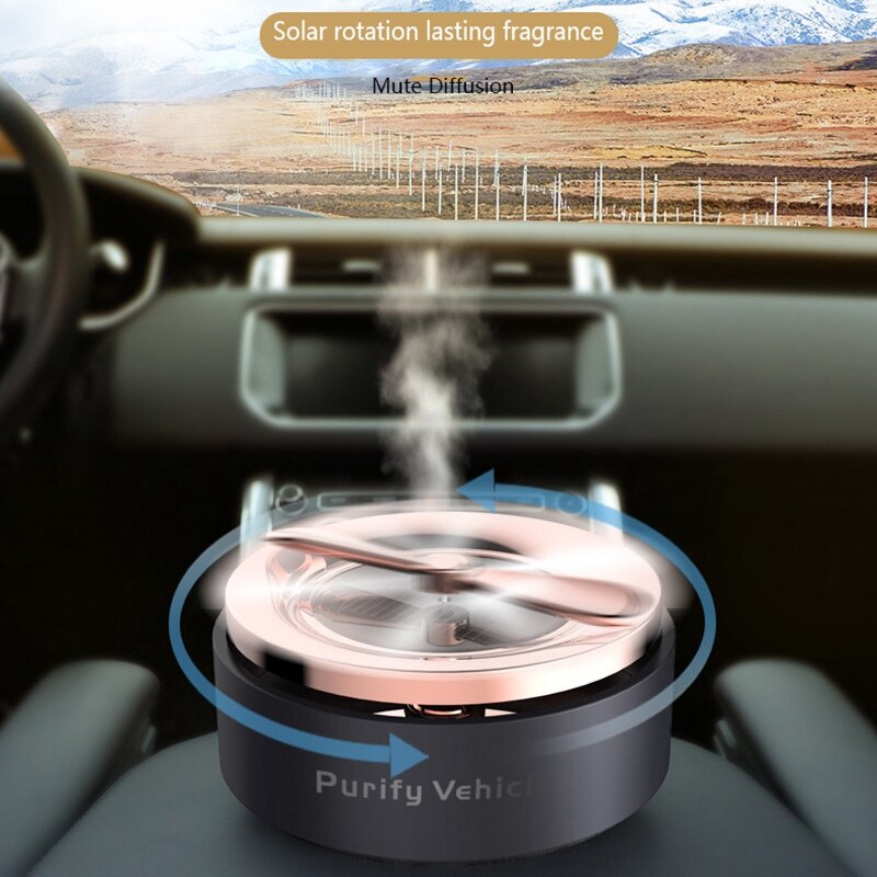 Solar fordon bil aromaterapi roterande solid luftrenare aromaterapi inuti bilen