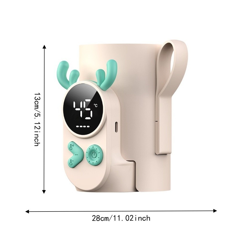 Portable Baby Bottle Warmer Fast-charging Digital Display Travel Milk Heating Sleeve Waterproof Temperature Adjustment