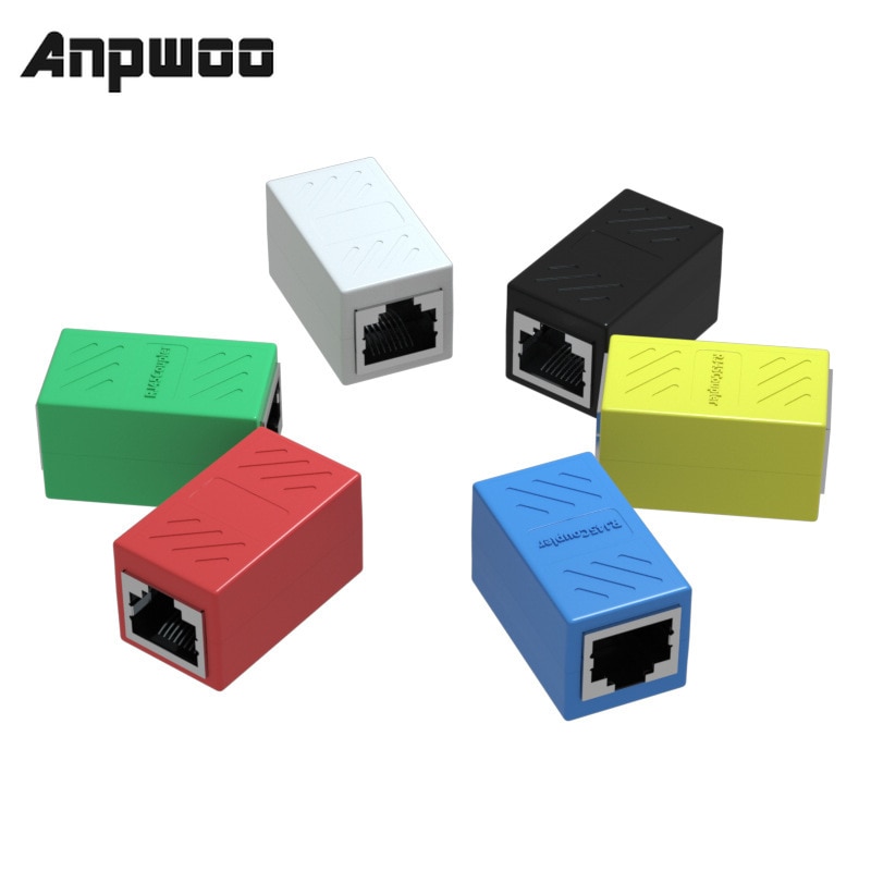 ANPWOO RJ45 Female To Female Port Network Ethernet LAN Splitter Connector Transfer Head RJ45 Adapter Coupler CAT5 CAT6 Sockt