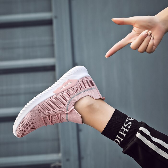TUINANLE Sneakers Women Flats Shoes Spring Sock Sneakers Women Summer Lace Up Flats Women Plus Size Walking Tenis Feminino