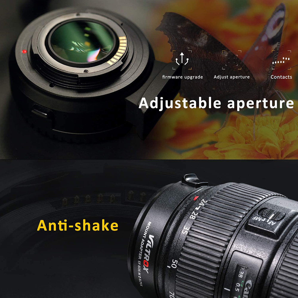 Viltrox ef-eos m objektivadapter elektronisk autofokus til canon eos ef ef-s objektiv til eos m  m2 m3 m5 m6 m10 m50 ii m100 kamera
