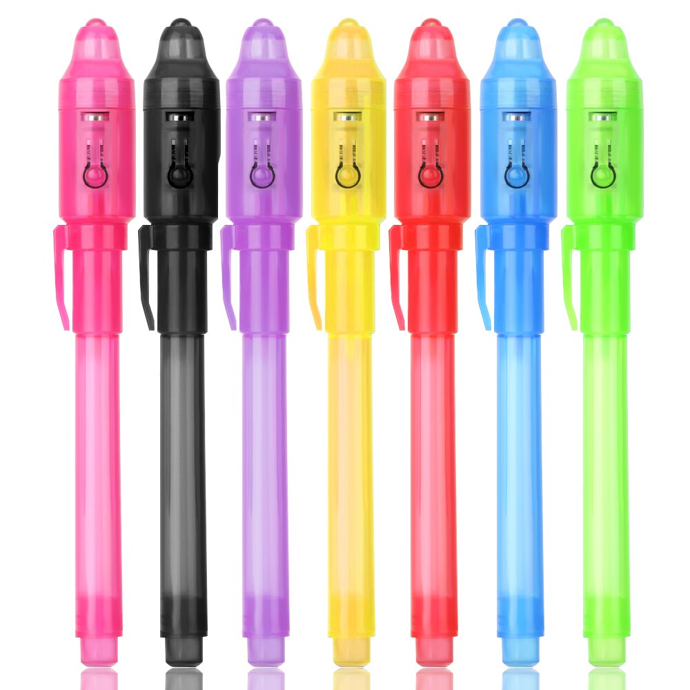 3Pcs/Set Invisible Ink Pen Built in UV Light Magic Secret Message Gadget