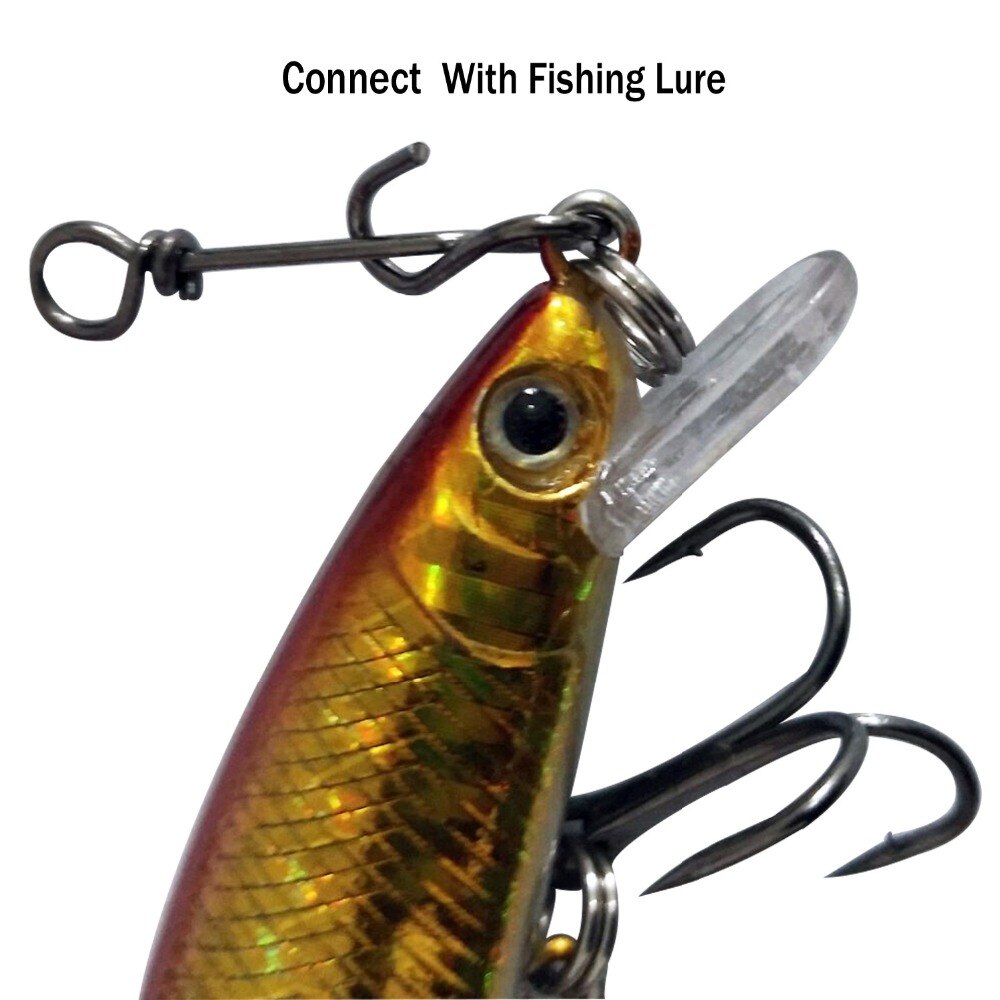 100Pcs/Set Fishing Spring Clip Snap Clamp Buckle Pins Stainless Steel Fishing Swivel Snaps Spring Connector Bass Fishing Tackle