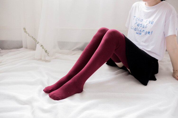 Ruffle Socks Cotton Socks Women Knee High Socks Daily Wear Long Socks Girls Thick Breathable Socks: RED / S/M