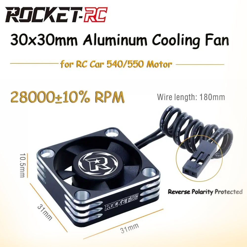 Generic Dissipateur Thermique de Moteur Durable avec Ventilateur de Refroidissement pour Moteur 540/550 de Modèle de Voiture RC, échelle 1/10, Travail Sûr pour CC01 (bleu) (BLACK