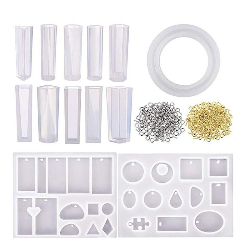 184 pezzi di Stampo In Silicone Della Miscela Bastone Contagocce Catenaccio Gioielli FAI DA TE Che Fanno Gli Accessori Strumenti di Stampi Geometrica Resina Epossidica Combinat: C004