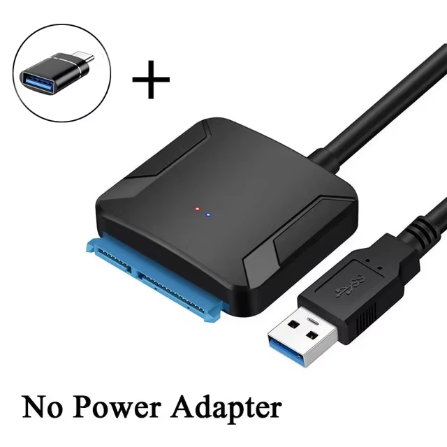 SATA 3 zu USB 3.0 Adapter SATA III Kabeladapter Externes Festplattenkonverterkabel für 2,5/3,5 Zoll HDD SSD mit Netzteil