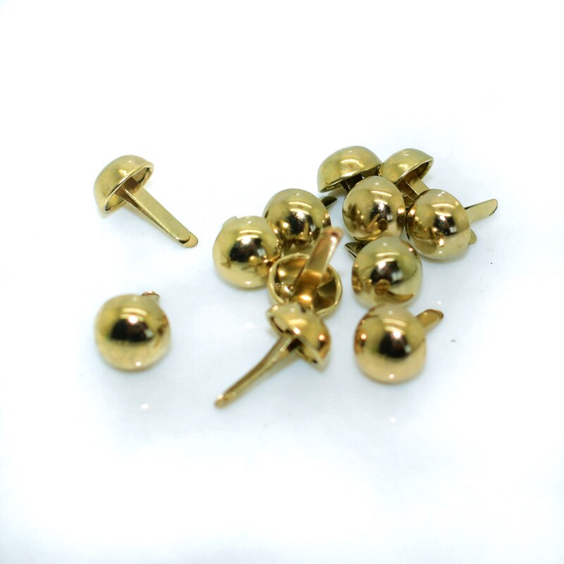 sourcing map 200 Stück 4mm Silberne runde Kuppelnieten Metallklauenperlen Nagelkopfnieten Spike Nieten Punk Rock DIY für Lederhandwerk Kleidungsgürtel Tasche Schuharmband Zubehör