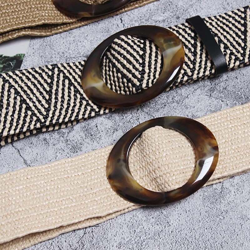 Mulheres boêmio Étnica Cinto Largo Cinto Simples para o Vestido Da Senhora e Casaco com Rodada Pin Cinto Cinto de Malha de Alta Qualidade para o Partido