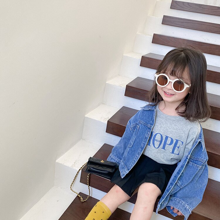 Chaquetas cortas de tela vaquera para niñas de 1 a 7 años, abrigos informales que combinan con todo, prendas de vestir, primavera,