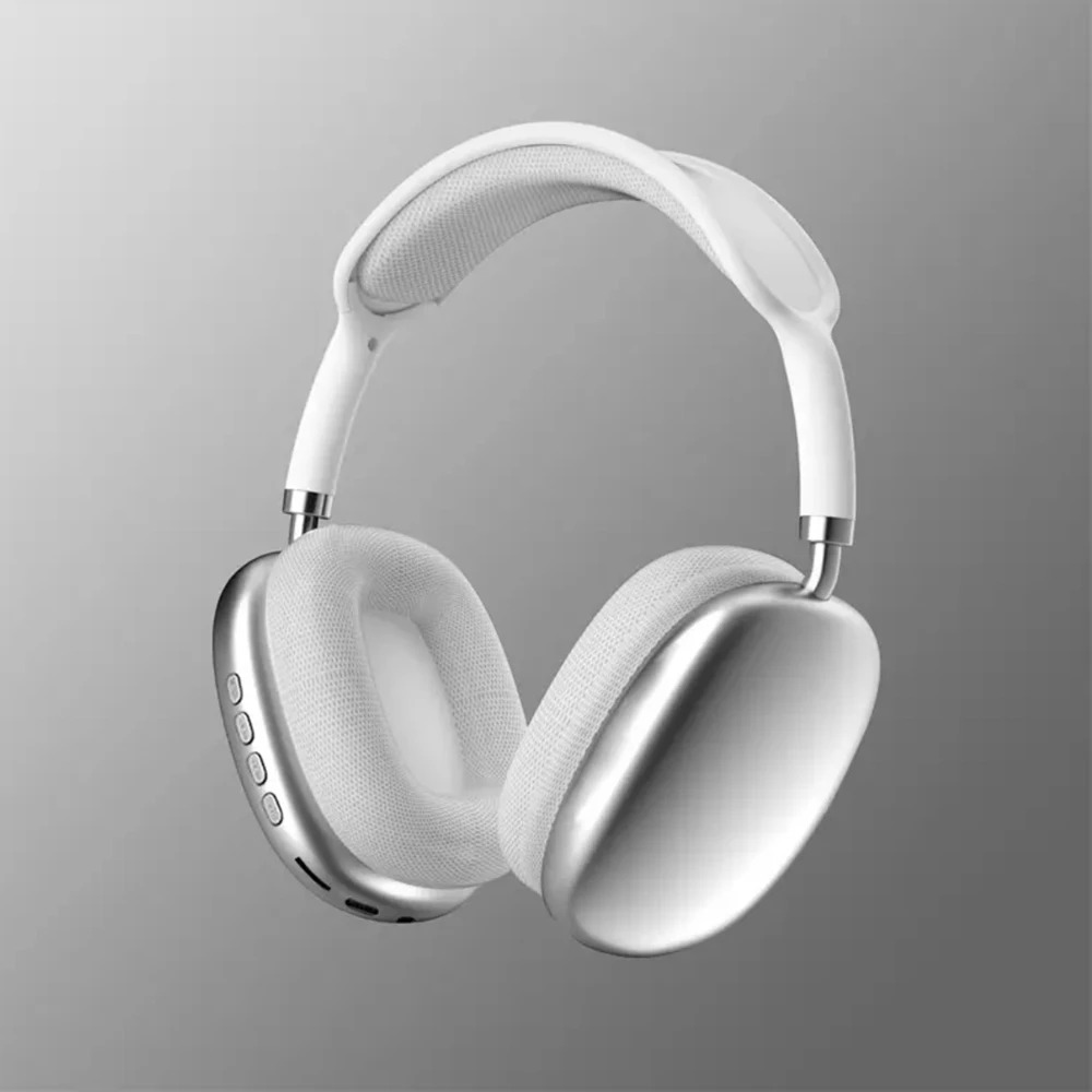 Original Pro Max Air Wireless Bluetooth Headphones Noise Cancelling Earphones Mic Pods Over Ear Sports Gaming Headset For Apple: WHITE