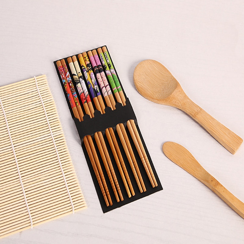 9Pcs/set DIY Sushi Maker Set Rice Mold Kitchen Sushi Making Tool Kit Sushi Mold Cooking Tools Set For Sushi Roll Cooking Tools