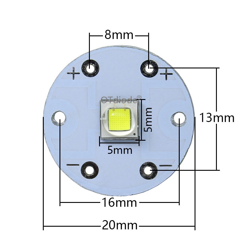 CREE XML2 XML T6 U2 LED Diode SMD5050 10W Round 20mm PCB for Flashlight Car light Headlight High Power Bulb bead DIY Parts