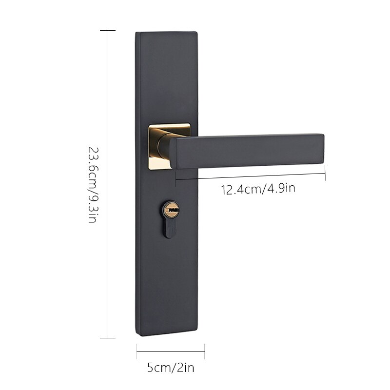 Door locks aluminum alloy Continental bedroom minimalist Interior door handle cylinder lock silent security door lock household