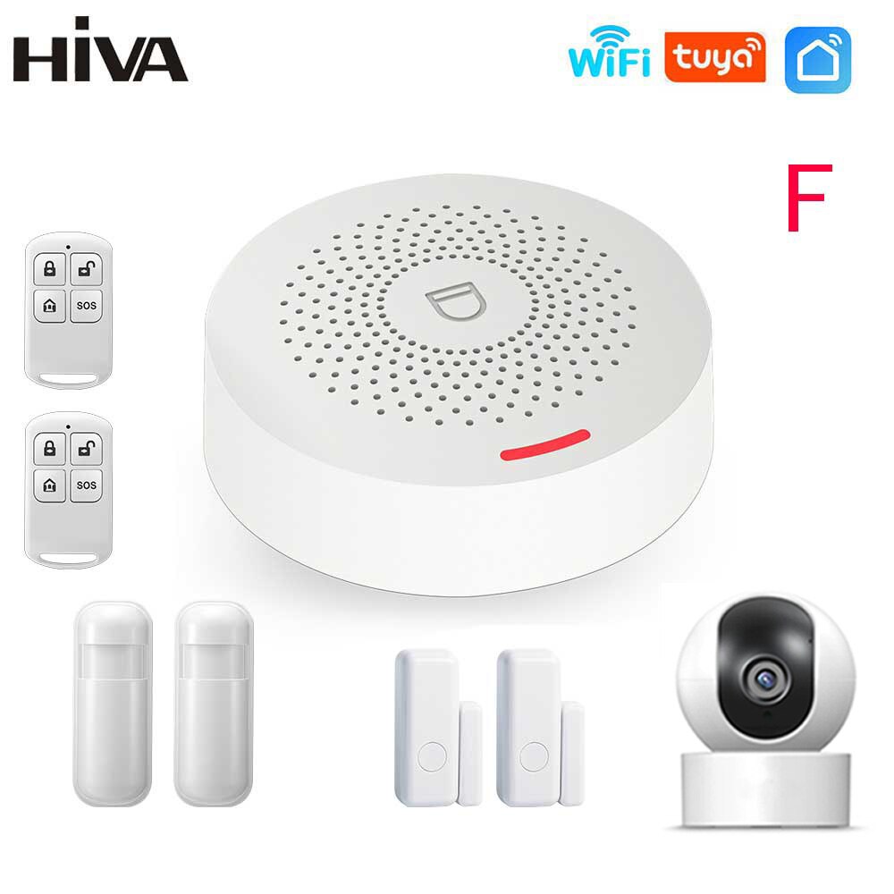 HIVA Tuya Smart Home Wifi Alarm System for House Business Garage Warehouse Wireless Safety Security Alarm work with Alexa