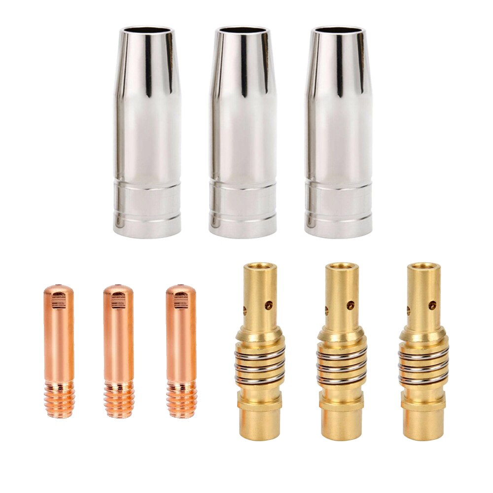 15AK Torch Welding Accessories Nozzles Contact 9pcs Tips for MIG Welding