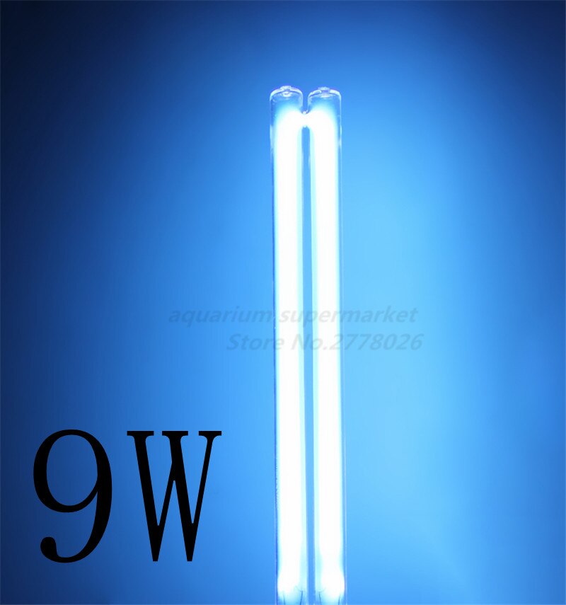 JEBO UV Sterilizer Water Filter Light Tube Replacement 2-pin G23 Base Linear Twin Tube UV-C Germicidal Ultraviolet Light Tube: 9W