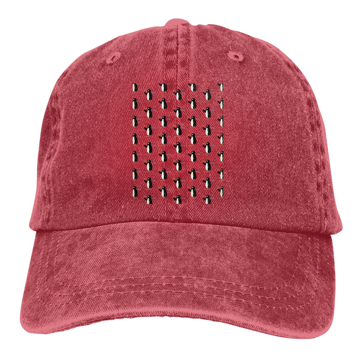 Verstelbare Effen Kleur Baseball Cap Motherf Grappige Mad Leuke Pinguin Gewassen Katoen Noot Noot Grappige Pinguïn Humor Sport Vrouw Hoed: Rood