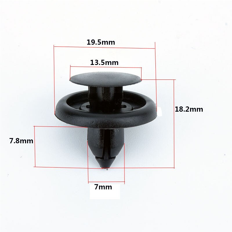Remache de plástico para coche, sujetador de parachoques automático, retenedor, abrazaderas fijas, Clip de Panel de embellecedor de puerta, Clips de cubierta de motor, 20 Uds., 7mm