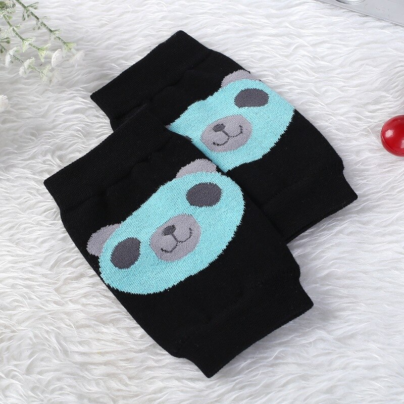 Mode Panda Patroon Zoete Leuke Knie Protector Vrouwen Dames Katoen Breien Beenwarmers FS0437: black