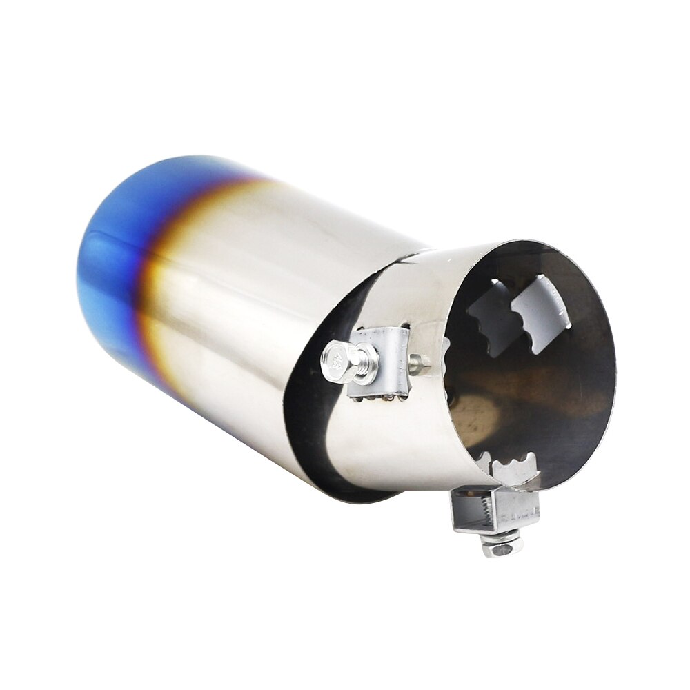 Silenciador de escape Universal para coche, punta redonda de acero inoxidable, cromado, accesorios plateados