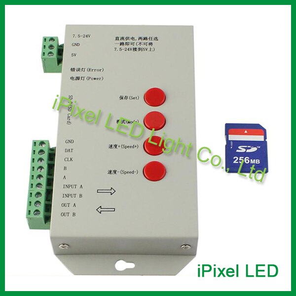 Led christmas light controller pixel controller t500k t200k t8000c t-1000 controller with sd card