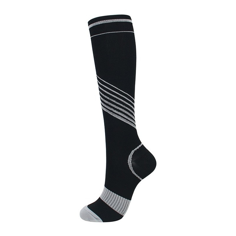 Jeseca unisex strømper kompresjon lang sox stripe trykk åreknuter strømpe kne støtte stretch trykk sirkulasjon